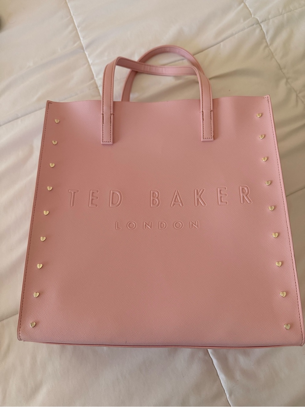 Ted Baker STEDCON Heart Studded Large Icon Bag in Pale Pink